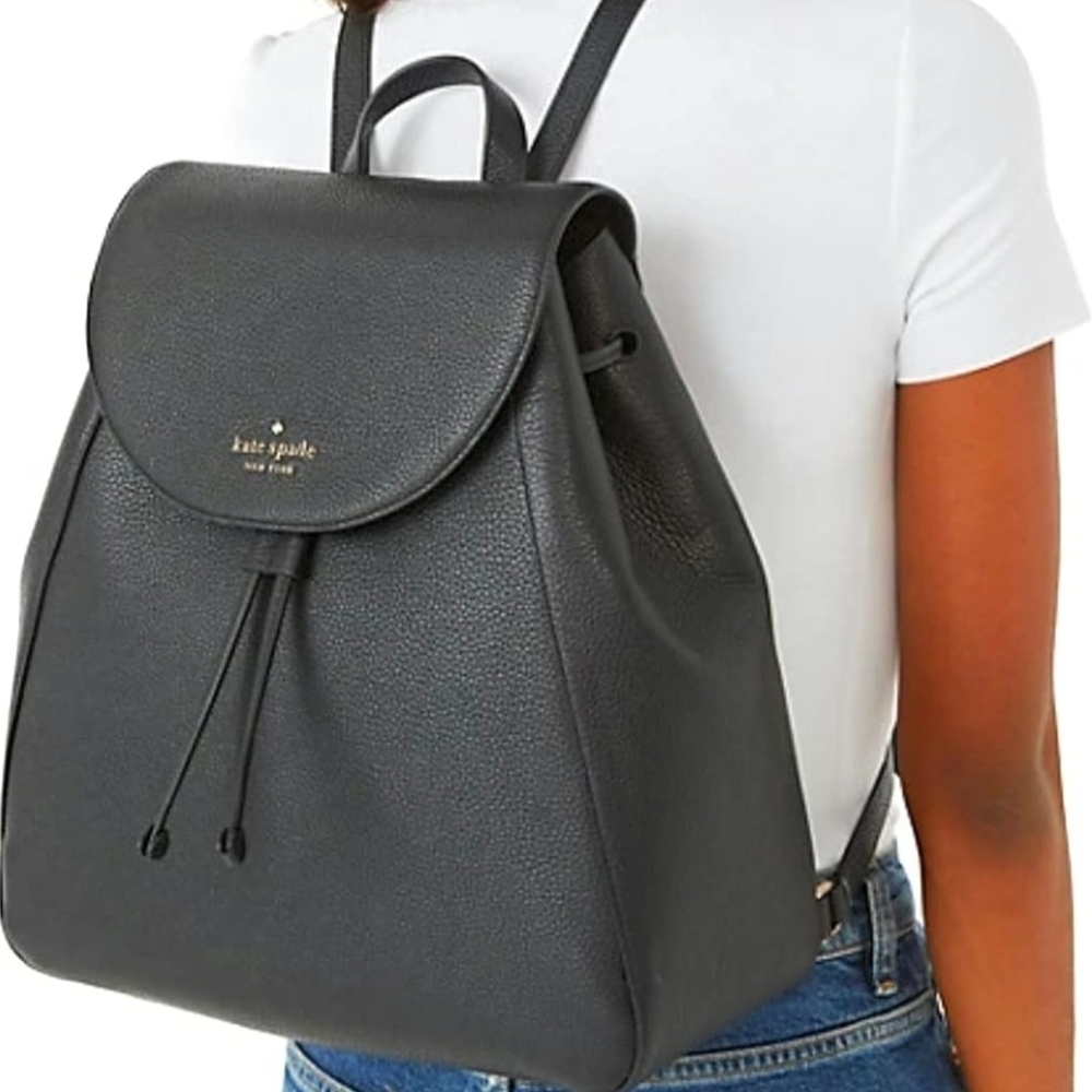 Kate Spade Black Pebbled Leather Backpack